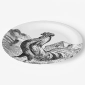 Vintages Landbauernhof-Hahn-Party Pappteller (Schrägansicht)