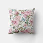 Vintages Landchic-Rosa-aquamariner Lavendel mit Kissen (Rückseite)