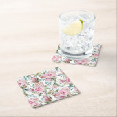 Vintages Landchic-Rosa-aquamariner Lavendel mit Rechteckiger Pappuntersetzer (Vor Ort)