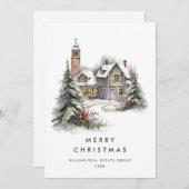 Vintages Landhaus Weihnachtsbaum Unternehmen Feiertagskarte (Vorne/Hinten)