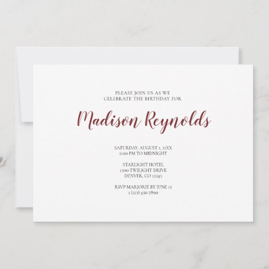 Vintages Landhaus zum Geburtstag Einladung (Rückseite)