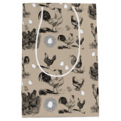 Vintages Landhühnerroster-Eiermuster Mittlere Geschenktüte (Vorderseite)