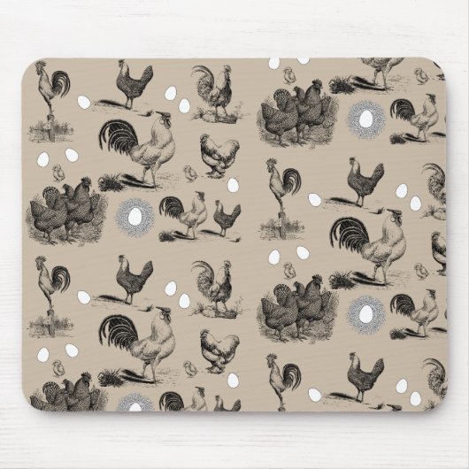 Vintages Landhühnerroster-Eiermuster Mousepad (Vorne)