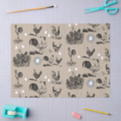 Vintages Landhühnerroster-Eiermuster Seidenpapier (Basteln)