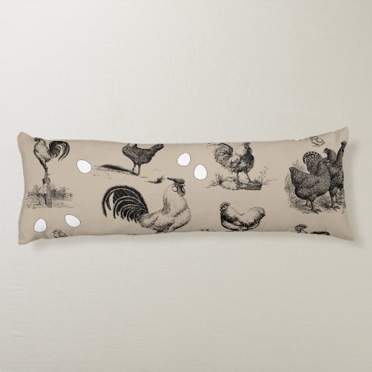 Vintages Landhühnerroster-Eiermuster Seitenschläferkissen (Rückseite)