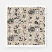 Vintages Landhühnerroster-Eiermuster Serviette (Vorderseite)