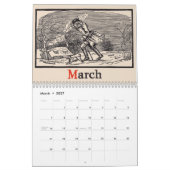 Vintages ländliches Amerika Kalender (Mär 2027)