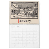 Vintages ländliches Amerika Kalender (Jan 2027)