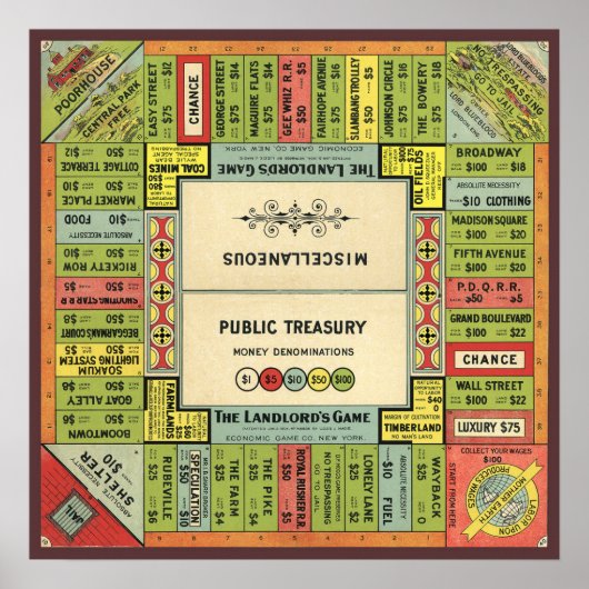 Vintages Landlordspiel - Kunstdrucken Poster (Vorne)