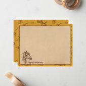 Vintages Landpferd Personalisierte flache Mitteilu Mitteilungskarte (Vorderseite/Rückseite Beispiel)