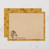 Vintages Landpferd Personalisierte flache Mitteilu Mitteilungskarte (Vorne/Hinten)