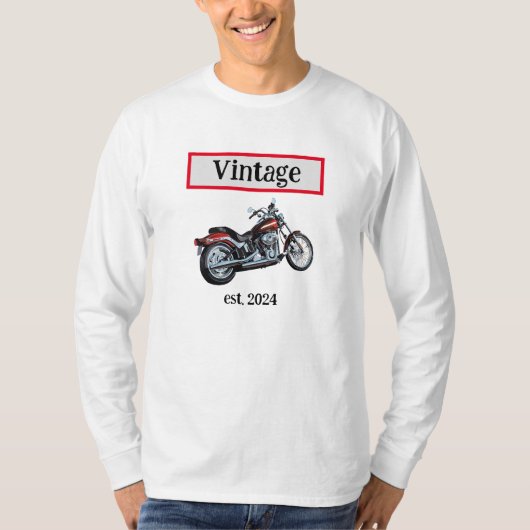 Vintages Langschläfenoberteil T-Shirt (Vorderseite)