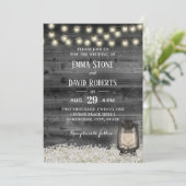 Vintages Lantern Gipskraut Blume Barn Wedding Einladung (Stehend Vorderseite)