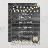 Vintages Lantern Gipskraut Blume Barn Wedding Einladung (Vorne/Hinten)
