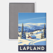 Vintages Lappland Finnland Magnet (Vorderseite/Rückseite)