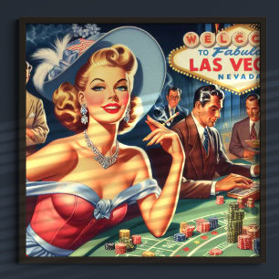 Vintages Las Vegas Casino Button Poster