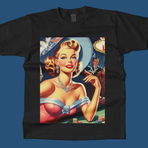 Vintages Las Vegas Casino Button T-Shirt