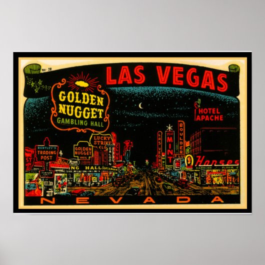 Vintages Las Vegas Casino Strip Poster 13x19 (Vorne)