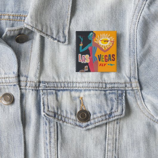 Vintages Las Vegas Gambling Travel Poster Art Button (Beispiel)