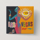 Vintages Las Vegas Gambling Travel Poster Art Button (Vorderseite)