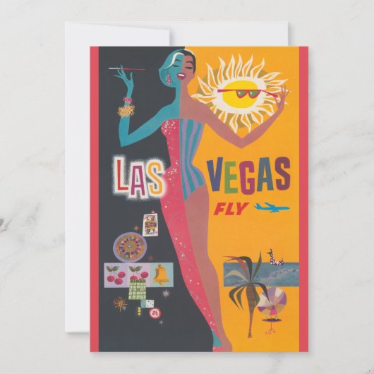 Vintages Las Vegas Gambling Travel Poster Art Einladung (Vorderseite)