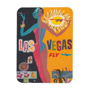 Vintages Las Vegas Gambling Travel Poster Art Magnet