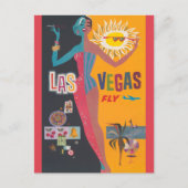 Vintages Las Vegas Gambling Travel Poster Art Postkarte (Vorderseite)
