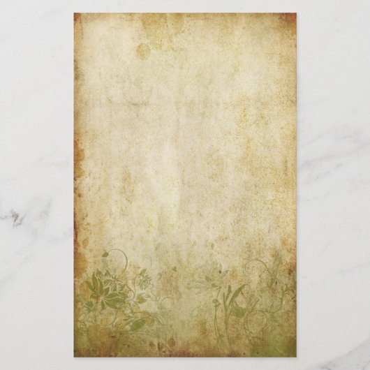 Vintages Laub - Grün Briefpapier (Vorderseite)