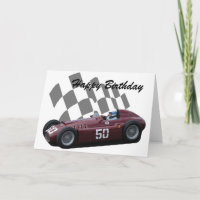 Vintages laufendes Auto-alles Gute zum Geburtstag