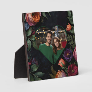 Vintages launisches dunkles blumenbohisches Foto Fotoplatte