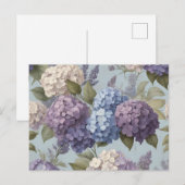 Vintages Lavendel und Hydrangea Floral Postkarte (Vorne/Hinten)