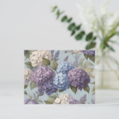 Vintages Lavendel und Hydrangea Floral Postkarte (Stehend Vorderseite)
