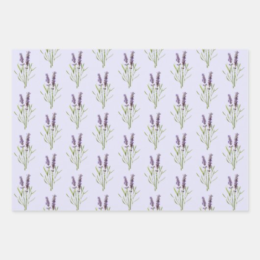 Vintages Lavendelmuster Geschenkpapier Set (Vorderseite)