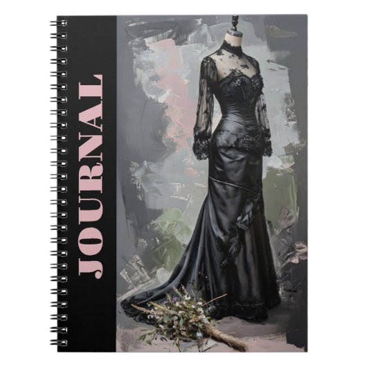 Vintages LBD Little Black Dress Design Journal Notizblock (Vorderseite)