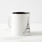 Vintages Le Paris Zweifarbige Tasse (Vorderseite Links)
