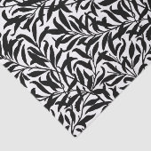 Vintages Leaf Botanisches Muster Schwarz-Weiß BW Seidenpapier (Ausschnitt)