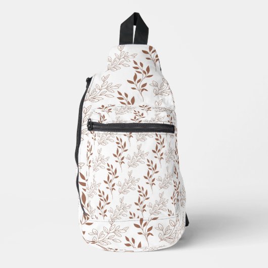 Vintages Leaf-Muster Crossbody Bag (Vorderseite)