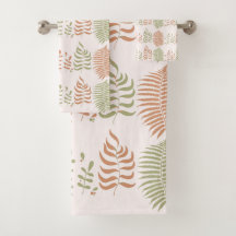 Vintages Leaf-Muster in grün-rot Retro