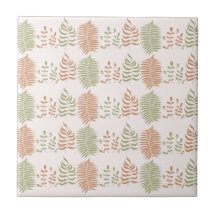 Vintages Leaf-Muster in grün-rot Retro