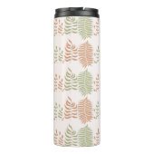 Vintages Leaf-Muster in grün-rot Retro Thermosbecher (Rückseite)