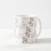 Vintages Leaf-Muster Kaffeetasse (VorderseiteRechts)