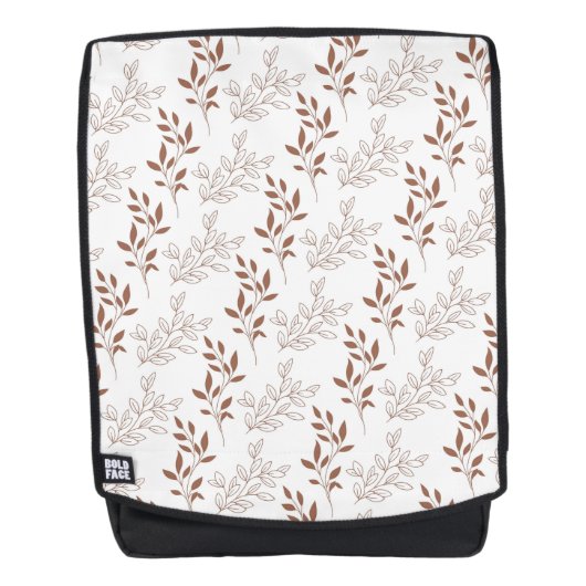 Vintages Leaf-Muster Rucksack (Vorderseite)
