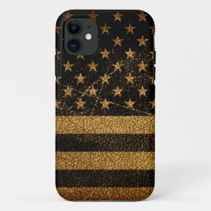 Vintages Leather der amerikanischen Flagge #8 Case-Mate iPhone Hülle