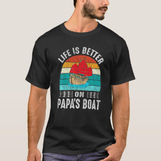 Vintages Leben ist besser Papa Segelboot Segelboot T-Shirt