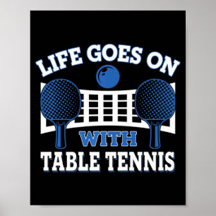 Vintages Leben mit Tischtennis-Ball-Spiel P Poster