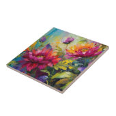 Vintages, lebendiges Blumenbild Fliese (Seite)