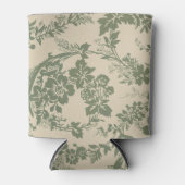 Vintages, lebendiges grünes Blumenmuster Dosenkühler (Vorderseite)