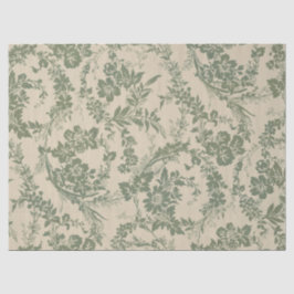 Vintages, lebendiges grünes Blumenmuster Seidenpapier