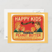 Vintages Lebensmittel für Erdnussbutter Postkarte (Vorne/Hinten)