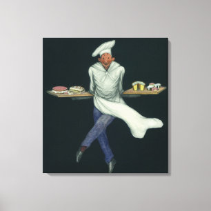 Vintages Lebensmittelgeschäft, Bäckerei mit Kond Leinwanddruck